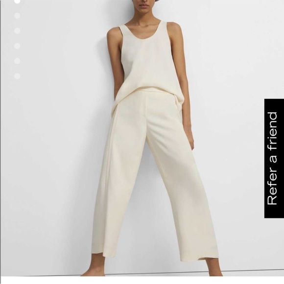 $285 Theory Cream Wide Leg Pants size 2 - Picture 1 of 7